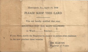 Polling Place Change Card