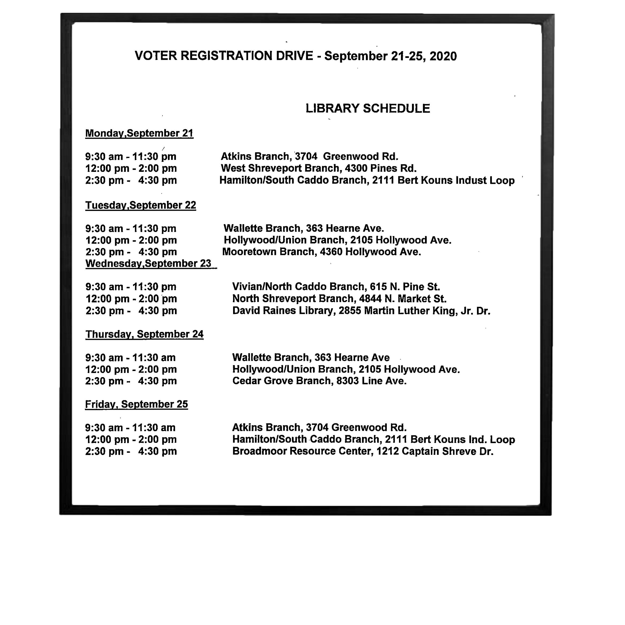 Caddo Parish Registrar of Voters